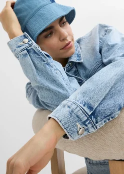 bonprix bonprix Cazadora vaquera azul hielo denim usado Online