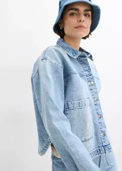 bonprix bonprix Cazadora vaquera azul hielo denim usado Online