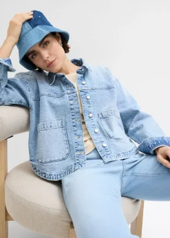 bonprix bonprix Cazadora vaquera azul hielo denim usado Online
