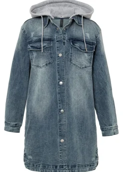 bonprix bonprix Cazadora vaquera con capucha Azul vaquero Online