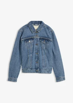 bonprix bonprix Cazadora vaquera con detalle trenzado azul claro denim usado