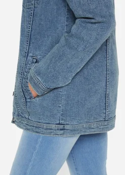 bonprix bonprix Cazadora vaquera elástica con corte boyfriend Denim desgastado Sale