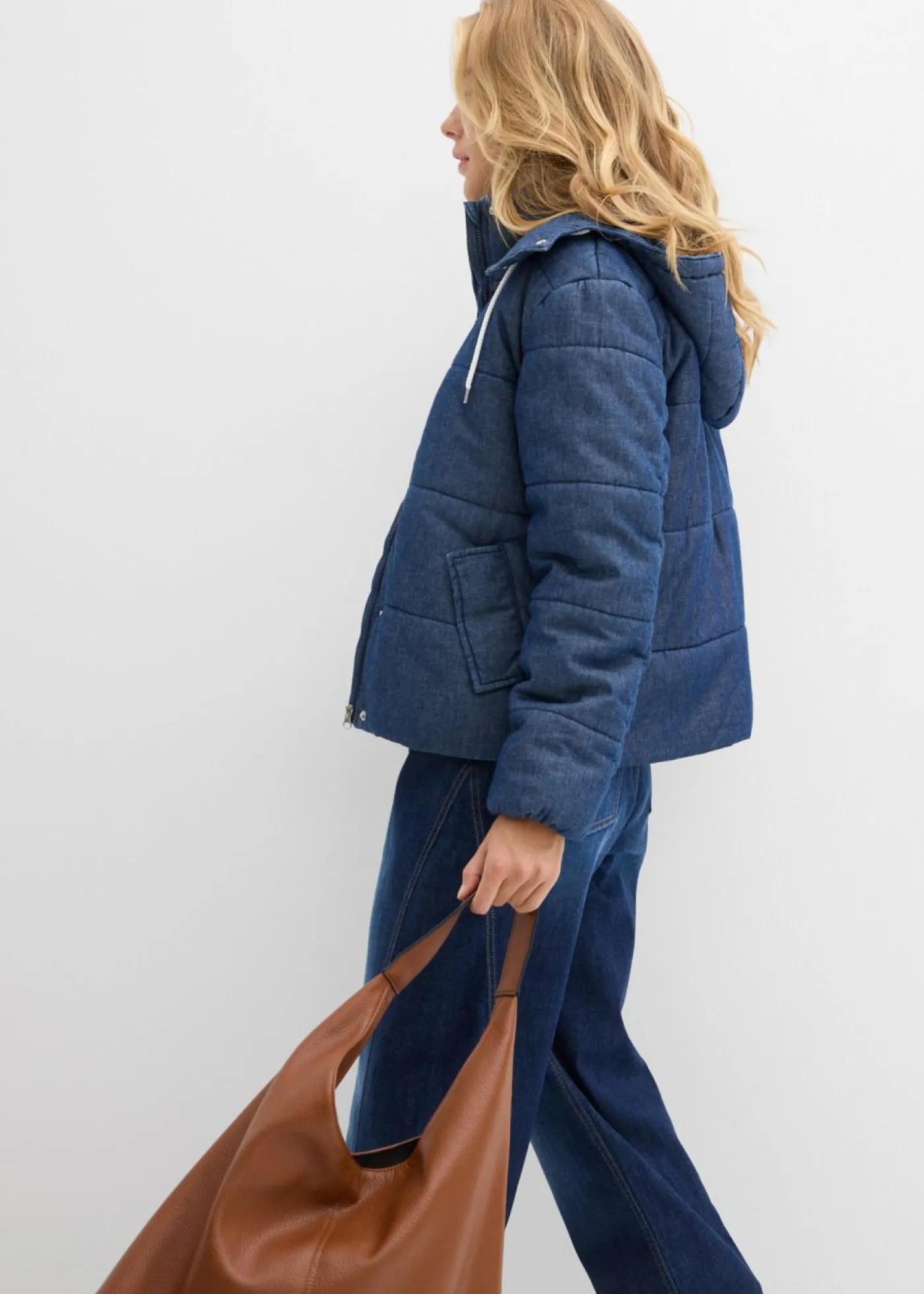 bonprix bonprix Cazadora vaquera guateada Azul oscuro denim Discount