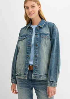 bonprix bonprix Cazadora vaquera holgada azul claro denim usado Hot