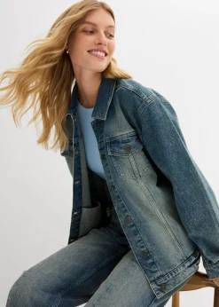 bonprix bonprix Cazadora vaquera holgada azul claro denim usado Hot
