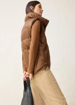 bonprix bonprix Chaleco acolchado con plumón reciclado marrón pimienta Sale