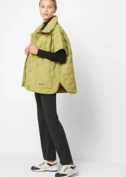 bonprix bonprix Chaleco acolchado y funcional, oversize, impermeable Verde oliva-dorado