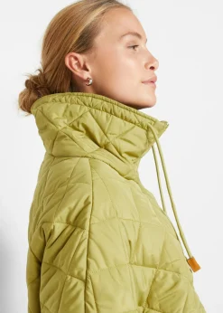 bonprix bonprix Chaleco acolchado y funcional, oversize, impermeable Verde oliva-dorado