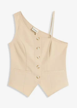 bonprix bonprix Chaleco con botones Beige Online