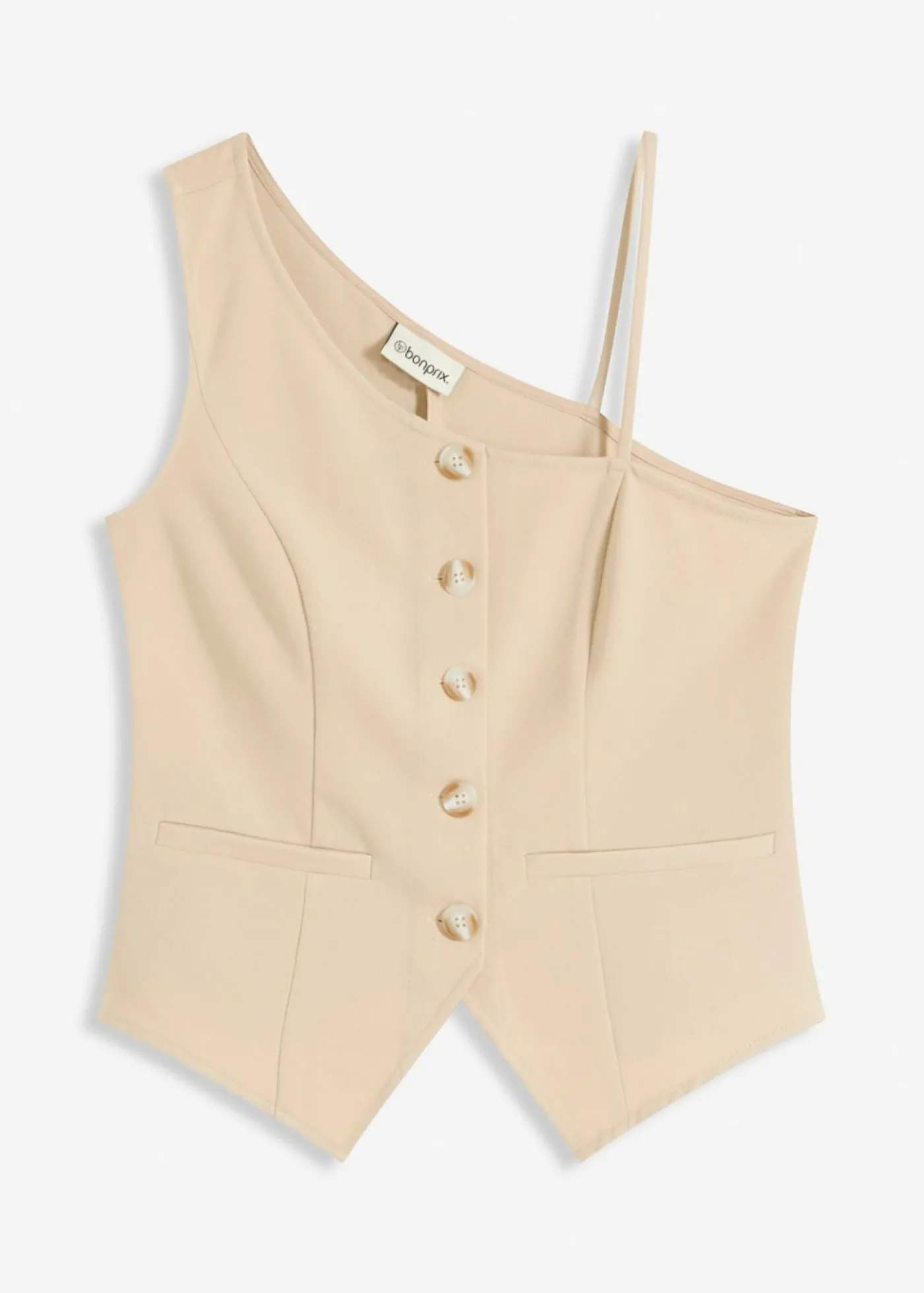 bonprix bonprix Chaleco con botones Beige Online