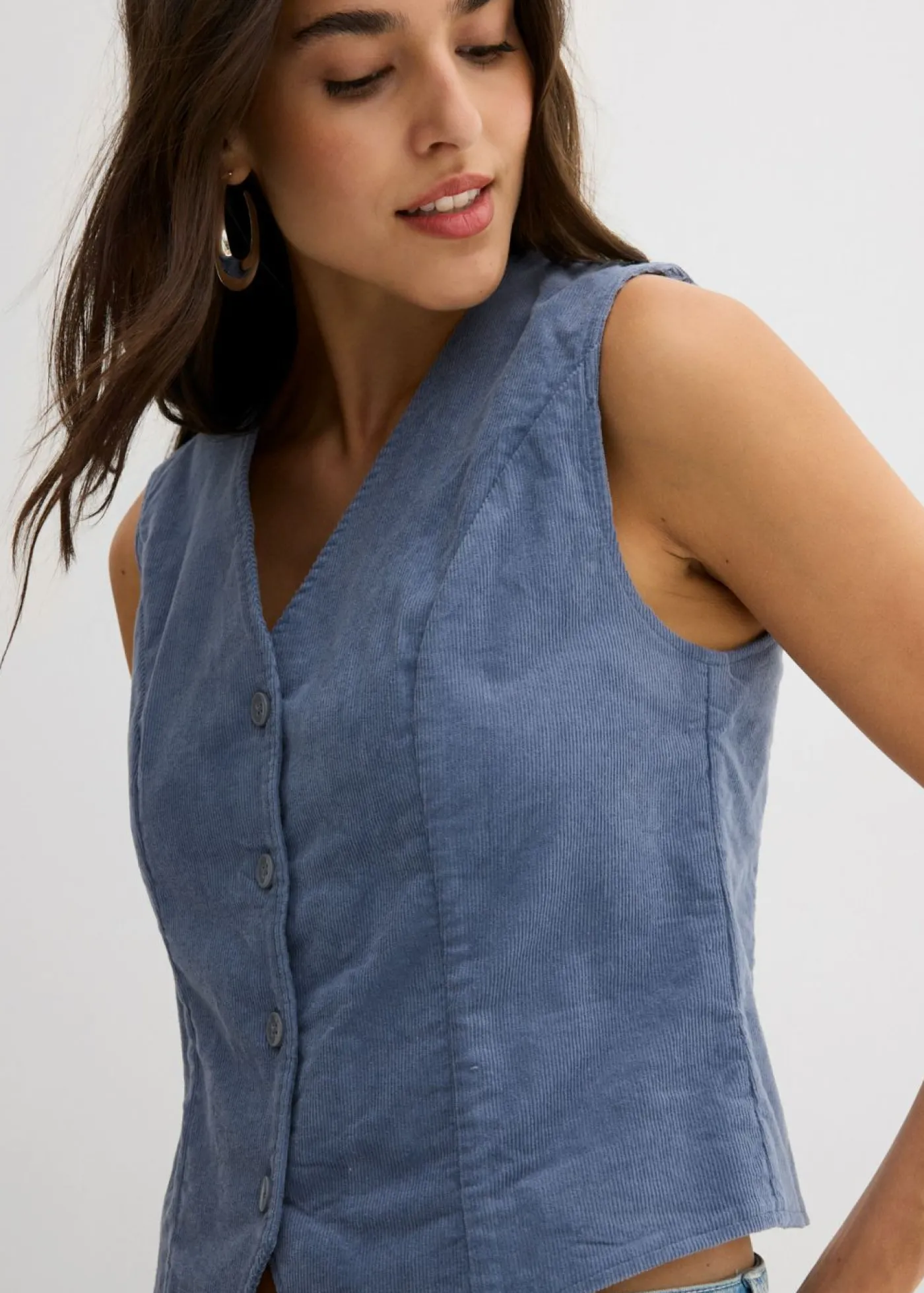 bonprix bonprix Chaleco de pana Azul ahumado Clearance