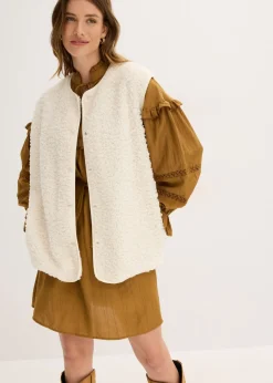 bonprix bonprix Chaleco de pelo Beige natural Discount
