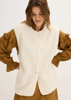 bonprix bonprix Chaleco de pelo Beige natural Discount