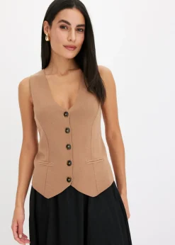 bonprix bonprix Chaleco de punto Camel Hot