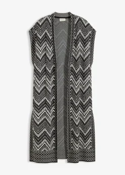 bonprix bonprix Chaleco de punto Negro-blanco Discount