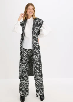 bonprix bonprix Chaleco de punto Negro-blanco Discount