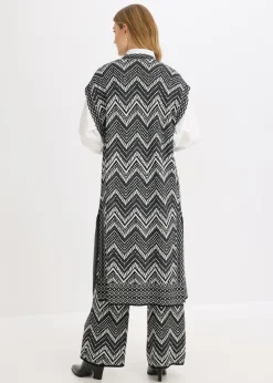 bonprix bonprix Chaleco de punto Negro-blanco Discount