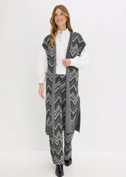 bonprix bonprix Chaleco de punto Negro-blanco Discount