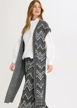 bonprix bonprix Chaleco de punto Negro-blanco Discount
