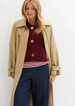 bonprix bonprix Chaleco de punto con bolsillos Rojo rubí Outlet