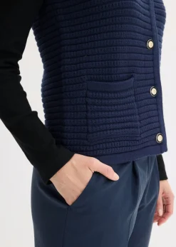 bonprix bonprix Chaleco de punto con contenido de viscosa Azul marino Clearance