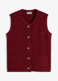 bonprix bonprix Chaleco de punto con contenido de viscosa Rojo rubí New