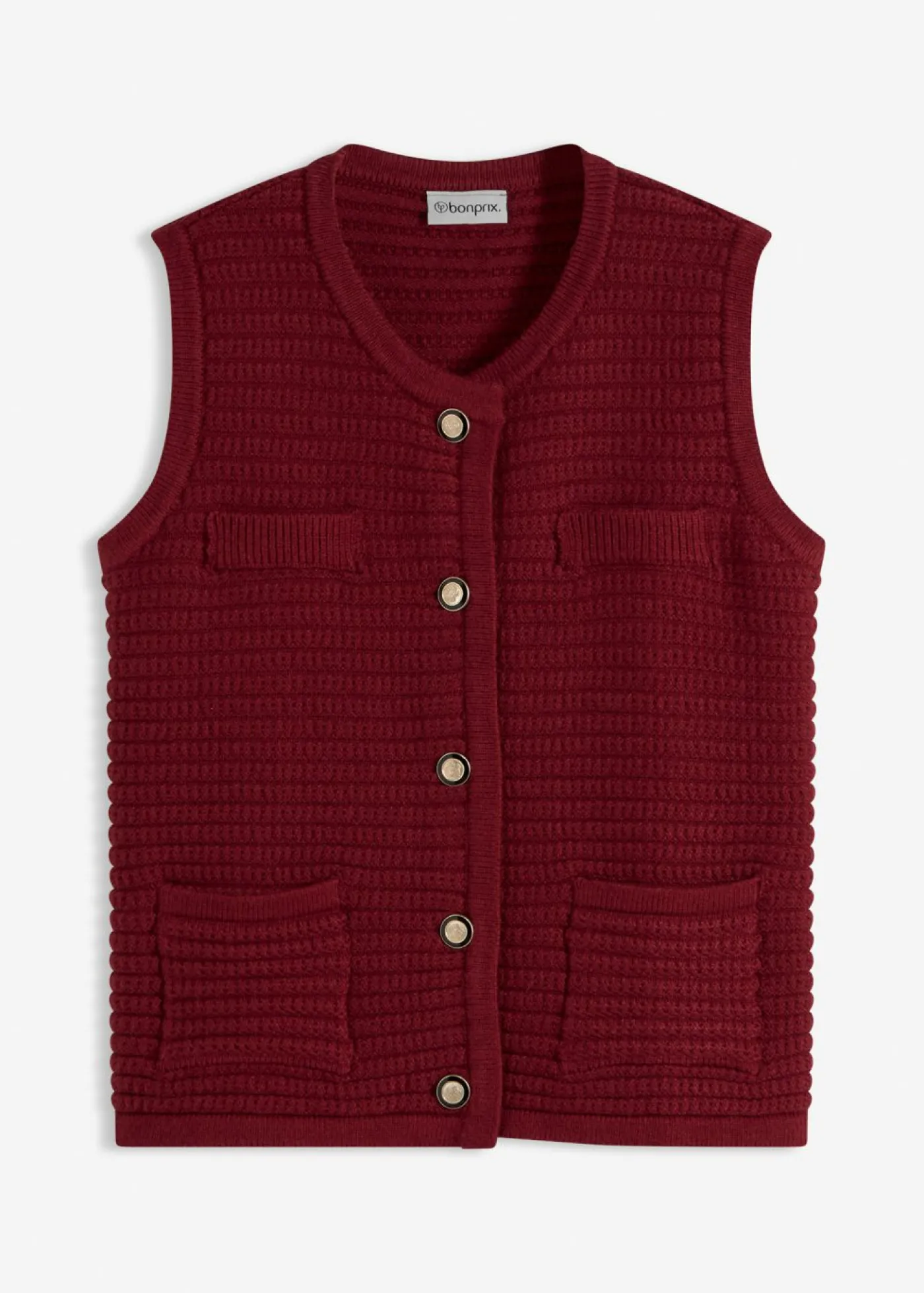 bonprix bonprix Chaleco de punto con contenido de viscosa Rojo rubí New