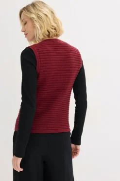 bonprix bonprix Chaleco de punto con contenido de viscosa Rojo rubí New