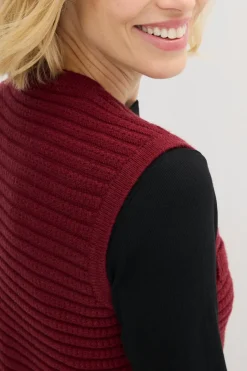 bonprix bonprix Chaleco de punto con contenido de viscosa Rojo rubí New