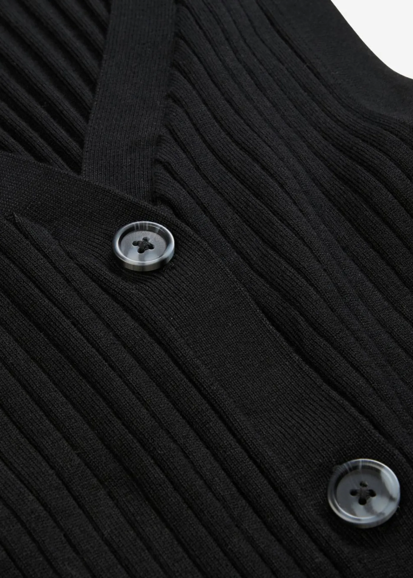 bonprix bonprix Chaleco de punto de canalé Negro Discount