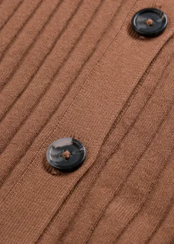 bonprix bonprix Chaleco de punto de canalé Marrón castaño Discount