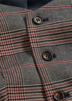 bonprix bonprix Chaleco de traje marrón-beige a cuadros Discount