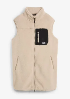 bonprix bonprix Chaleco polar gris piedra Hot