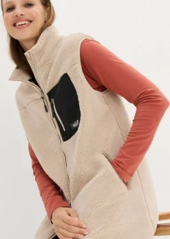bonprix bonprix Chaleco polar gris piedra Hot