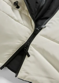 bonprix bonprix Chaleco premamá forrado 4 en 1 con función reversible e inserto de porteo Beige-negro