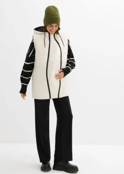 bonprix bonprix Chaleco premamá forrado 4 en 1 con función reversible e inserto de porteo Beige-negro