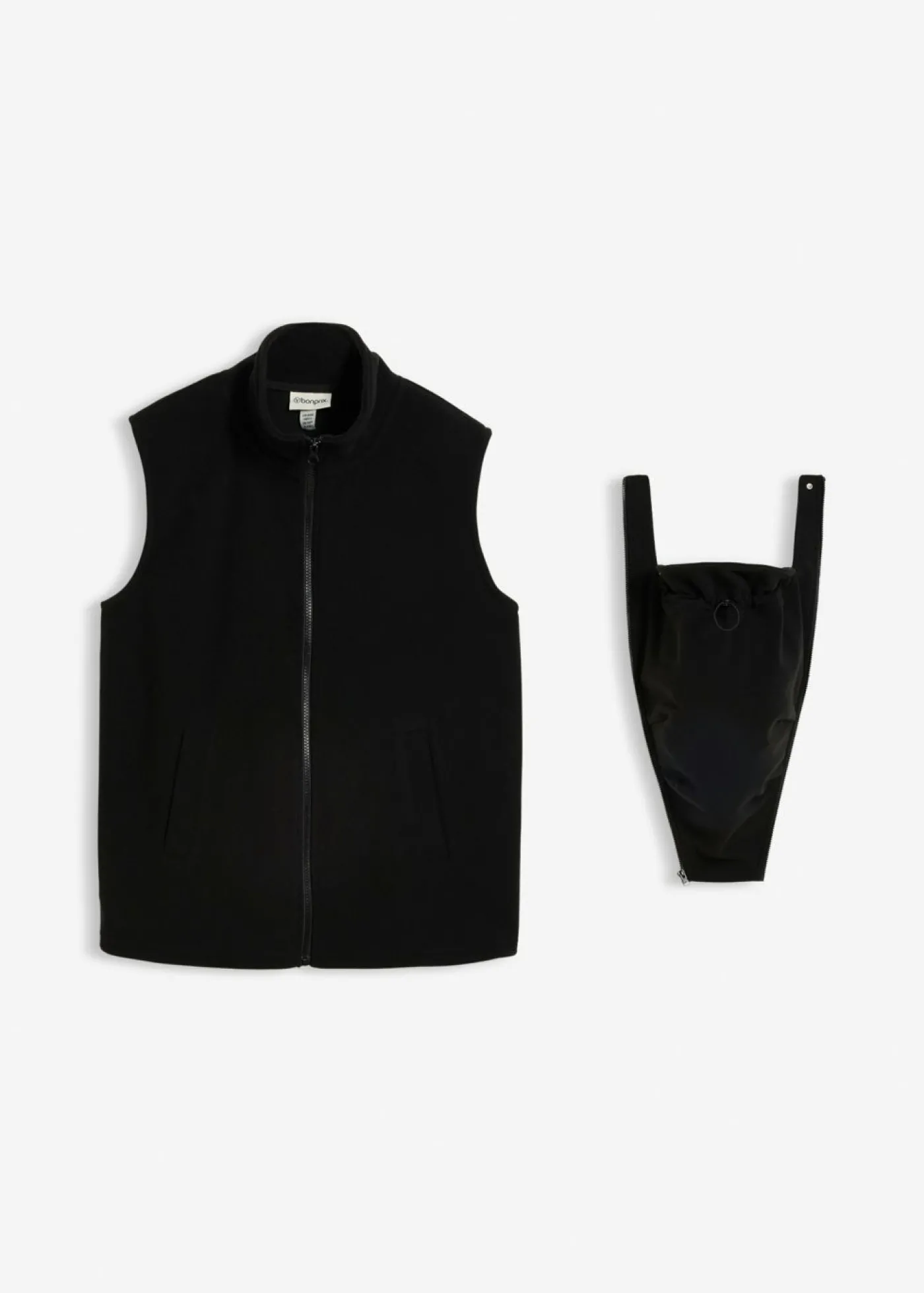 bonprix bonprix Chaleco premamá polar 3 en 1 con inserto de porteo Negro Hot