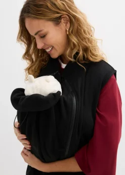 bonprix bonprix Chaleco premamá polar 3 en 1 con inserto de porteo Negro Hot