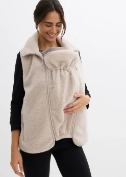 bonprix bonprix Chaleco premamá/de porteo 3 en 1 de tejido polar gris piedra New