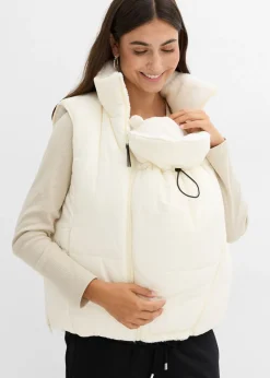 bonprix bonprix Chaleco reversible premamá/de porteo 4 en 1 Beige-blanco lana Online