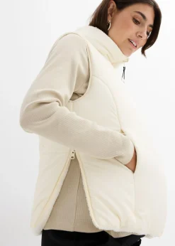 bonprix bonprix Chaleco reversible premamá/de porteo 4 en 1 Beige-blanco lana Online