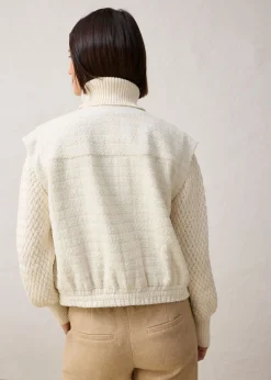 bonprix bonprix Chaleco tipo americana con contenido de lana Beige natural Online