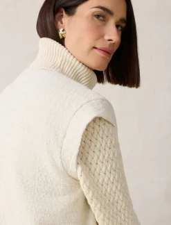 bonprix bonprix Chaleco tipo americana con contenido de lana Beige natural Online