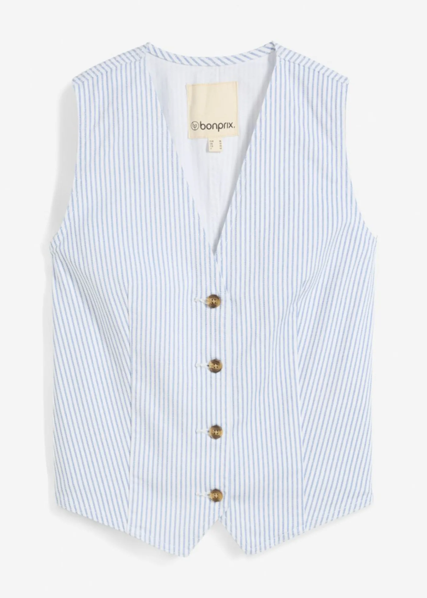bonprix bonprix Chaleco vaquero a rayas blanco con rayas Discount