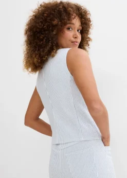 bonprix bonprix Chaleco vaquero a rayas blanco con rayas Discount