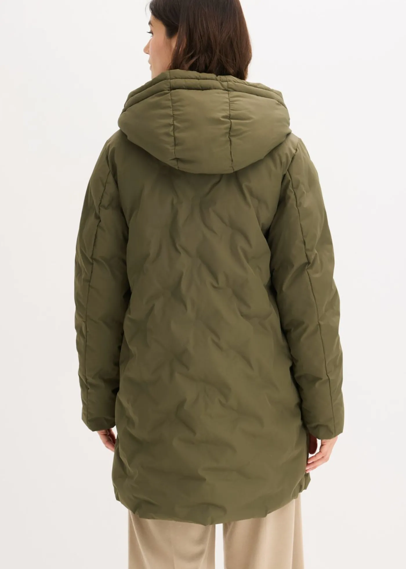 bonprix bonprix Chaqueta acolchada con aspecto 2 en 1 Verde oliva oscuro Outlet