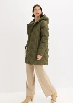 bonprix bonprix Chaqueta acolchada con aspecto 2 en 1 Verde oliva oscuro Outlet