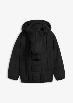 bonprix bonprix Chaqueta acolchada premamá 3 en 1 repelente al agua con inserto para porteo Negro Best