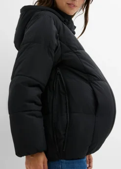 bonprix bonprix Chaqueta acolchada premamá 3 en 1 repelente al agua con inserto para porteo Negro Best