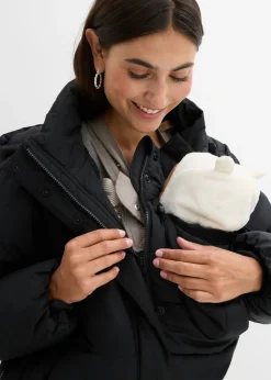bonprix bonprix Chaqueta acolchada premamá 3 en 1 repelente al agua con inserto para porteo Negro Best